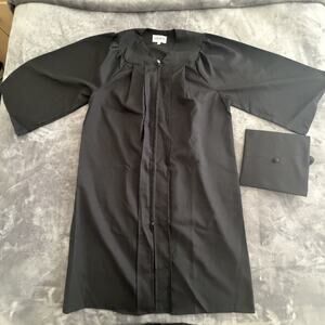 GraduatePro Graduation Gown and Cap Set Black Polyester Size 48
